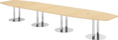 Produktbild von bümö Konferenztisch XXL KT52 - Nachbildung Ahorn, tischfuss: Chromsäulen