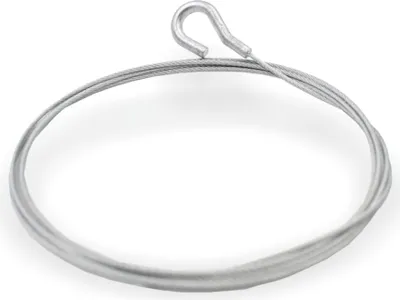 Produktbild von Drahtseil Ø 1,2 mm, 7x7, mit Zamak-Haken, Stahl verzinkt | Länge 6000 mm