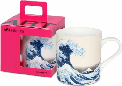 Produktbild von Könitz Becher Fine Art - The great Wave, in Geschenkbox, Bone China, Blau, 400 ml, 11 5 004 1975