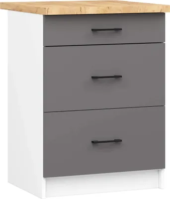 Obrázek produktu pro Akord Skříň Oliwia s deskou bílo-šedá/grafitová 46x60x85 cm