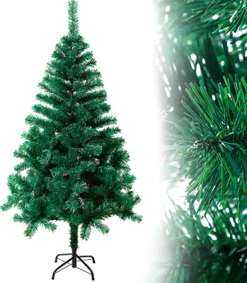 Image de UISEBRT Arbre de Noël artificiel 240cm Sapin de Noël Arbre de Noël artificiel Arbre de décoration avec support de sapin Décoration de Noël Vert PVC