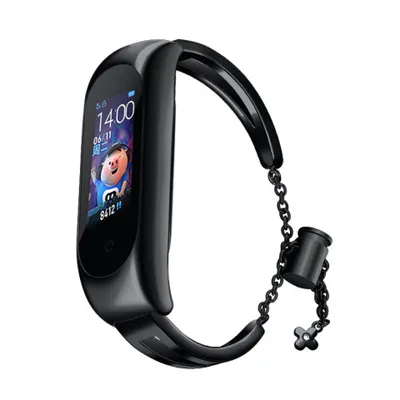 Produktbild von Ersatz Metallarmband Kettenglieder für Xiaomi Mi Band 6/5/4/3, Schwarz