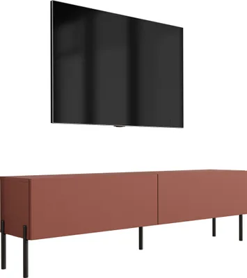 Obrázok produktu pre TV skrinka : tehlovo červená, 140 x 52 x 32 cm, čierne nohy