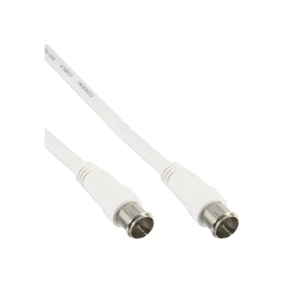 Image de InLine® 69305Q Câble de raccordement SAT, 2x blindé, 2x F-Quick mâle, >80dB, blanc, 5m