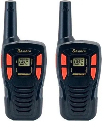 Immagine prodotto di Set di 2 radio Cobra AM255, portata fino a 5 km, 16 canali, struttura robusta, 6 batterie, con antenna integrata non rimovibile