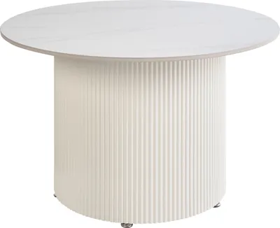 Produktbild von BELIANI Couchtisch Hellbeige Platte aus gesintertem Stein Metallgestell ø 70 cm Natürlicher Look Modernes Design Wohnzimmer