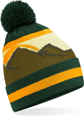 Produktbild von Beechfield B395R | Mountain Peaks Pom Pom Beanie - Farbe: Alpine Peaks - Größe: One Size