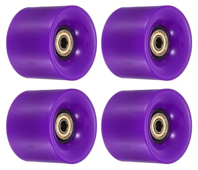 Produktbild von Skateboard Rollen 45x60mm Polyurethan80A mit ABEC-Lagern Lila/Goldfarben