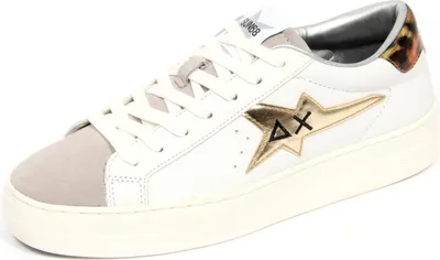 Produktbild von H0224 sneaker donna SUN68 white/grey leather/suede shoes woman
