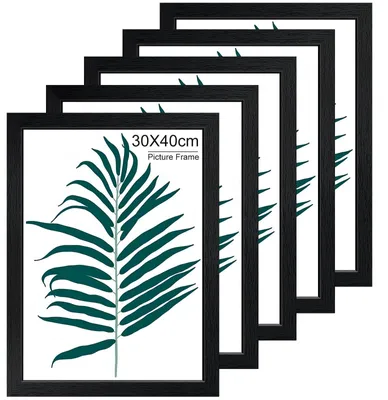 Zdjęcie produktu dla Zestaw 5 czarnych ram na zdjęcia 30x40 cm do dekoracji ścian