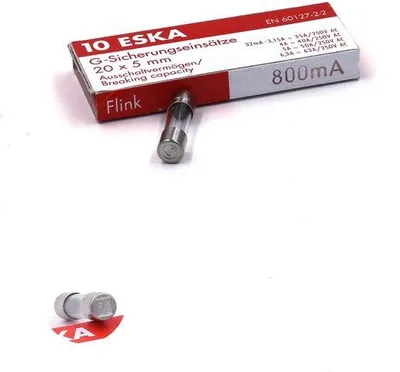Produktbild von Famanu Glas Sicherungen 800mA 250V - Schnellwirkend 5x20mm
