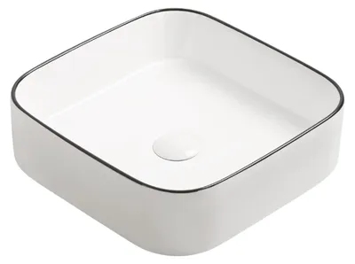 Produktbild von ONDEE ZEN – Quadratisches Aufsatzwaschbecken LISEA – Weiße Keramik