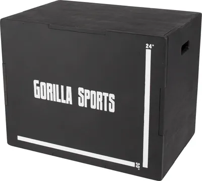 Produktbild von GORILLA SPORTS® Plyo Box - mit 3 Sprunghöhen, 76x51x60,5cm,  bis 500 kg Belastbar, Holz, Schwarz - Sprungbox, Jump Box, Plyometrisches Training, Plyometric Plattform, Plyobox, Sprungkrafttraining