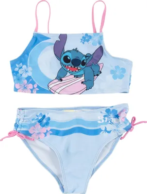 Produktbild von Disney Lilo & Stitch Bikini für Mädchen - Kinder Zweiteiler Schwimmanzug Blau 122-128