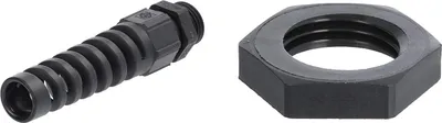 Productafbeelding van LAPP schroefkoppeling met buigbescherming en borgmoer, M16x1,5, polyamide (PA), schroefdraadlengte 8,0 mm - 1 stuk