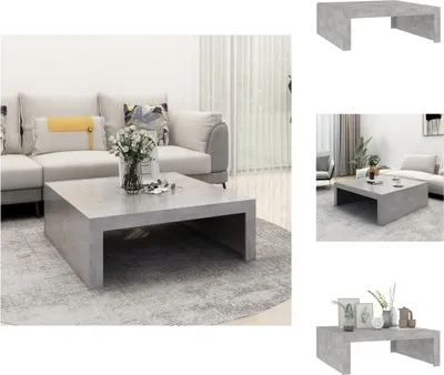 Zdjęcie produktu dla vidaXL Stolik kawowy betonowy szary 100x100x35 cm materiał drewnopochodny - Stoliki kawowe