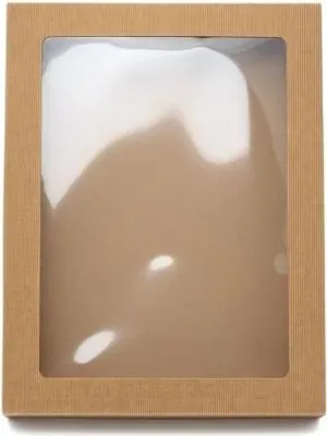 Zdjęcie produktu dla Pudełko Karbowane Ozdobne Na Prezent Z Okienkiem 450x350x70mm A3