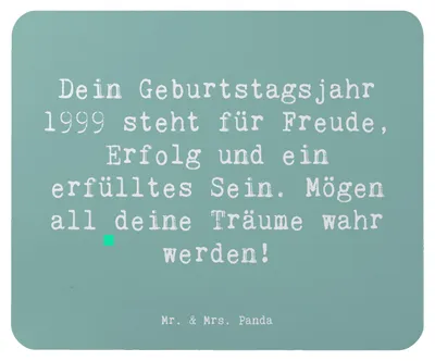 Produktbild von Mr. & Mrs. Panda Mouse Pad Spruch 1999 Geburtstag - Meeresbrise - Geschenk, Happy Birthday, Alter, geboren, mausteppich, 1999er Jahrgang, für, Geburtstagsgeschenk