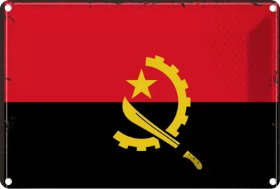 Produktbild von vianmo Blechschild 20x30 cm Angolas Angola Flagge Fahne Wappen