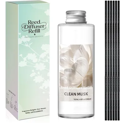 Raumduft-Nachfüllöl Moschus 200 ml mit 6 Stäbchen