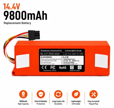Produktbild von Ersatzakku - Xiaomi Saugroboter S50 S51 S55 - 14,4 V 9800 mAh - Lithium-Ionen - 18650 - Nur Akku