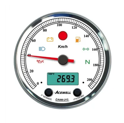 Zdjęcie produktu dla Tachometr analogowy ACEWELL 210 km/h cyfrowy DZM