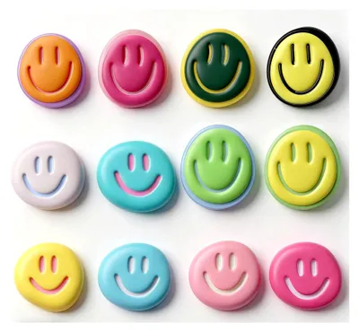 Produktbild von 24 Smiley-Magnete für den Kühlschrank, Lustige Kühlschrankmagnete für Küche und Büro