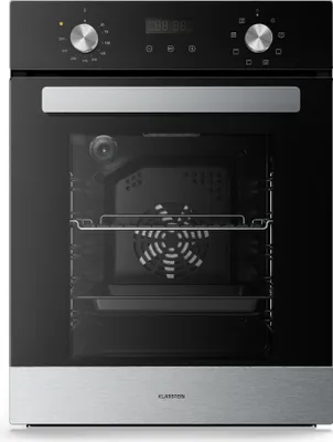Zdjęcie produktu dla Klarstein Verosteel piekarnik do zabudowy 45 cm - 49L, 8 trybów pracy, efektywność energetyczna A, stal nierdzewna i szkło czarne, timer, podwójne szklenie, piekarnik do zabudowy bez płyty grzewczej