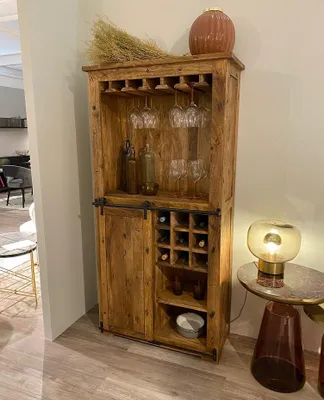 Produktbild von Barschrank 85x170cm 'Railroad' Mango & Eisen