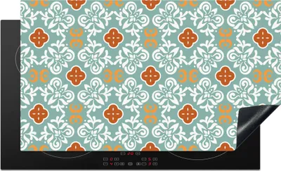 Produktbild von KitchenYeah© Herdabdeckplatte Muster - Blumen - Abstrakt , 91x52cm, Küche Deko, Glaskeramikkochfeld Herdabdeckung, Abdeckplatte fùr Kochfeld