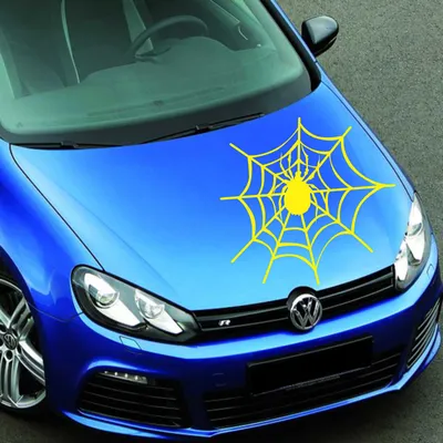 Produktbild von Aufkleber - Autoaufkleber "Spinnennetz" 50cm x 52cm gelb - Tuning Carystyling Heckscheibe Auto