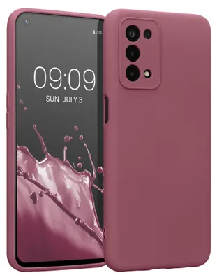 Produktbild von kwmobile Slim Case kompatibel mit Oppo A74 (5G) / A54 (5G) Hülle - Handyhülle aus Silikon in Dark Rose