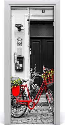 Produktbild von Tulup Türaufkleber 75x205 cm Dekorative Aufkleber Selbstklebend Wasserdichte Tapete Abnehmbar Schlafzimmer Wohnzimmer Wohnkultur - Klebstoff Fahrradstadt