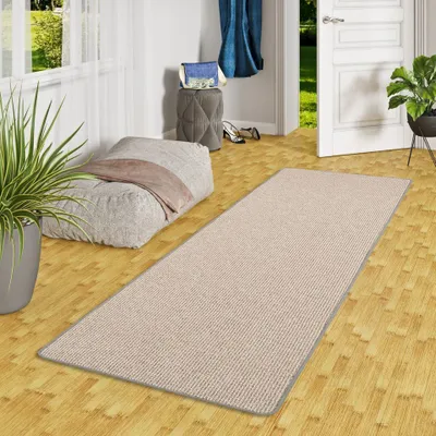 Produktbild von Schlingen Läufer Teppich Primo Grau, Größe:80x400 cm