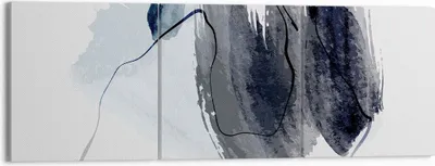 Produktbild von Bild auf Leinwand - Leinwandbild - 3 Teile - Blau Grau Aquarell - 150x50cm - Wand Bild - Wanddeko - Wandbilder - Leinwanddruck - Bilder - Wanddekoration - Leinwand bilder - Wandbild - CA150x50-4975