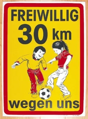 Produktbild von Warnschild - Freiwillig 30 wegen uns - 308876 - 50cm x 70cm - Kunststoffschild Verkehr