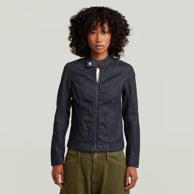 Productafbeelding van G-Star dameshemd, model D27924-8968, motorjas-stijl, slim fit, overshirt, kleur: 001 raw denim