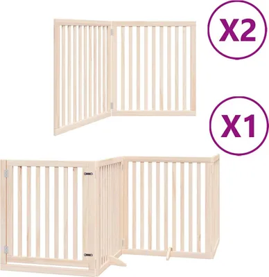 Obrázok produktu pre vidaXL 8-dielna brána pre psov so sklopnými dverami 640 cm topoľové drevo