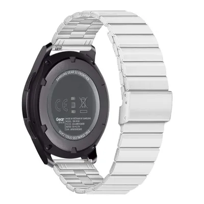 Produktbild von FFO2World Edelstahl-Luxusarmband – Passend für Samsung Galaxy Watch 7/6/5/4/FE – 20-mm-Uhrenarmband aus Metall – Silber
