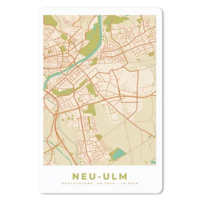 Produktbild von MuchoWow® Mauspad Mousepad Stadtplan - Neu-Ulm - Karte - Vintage 18x27 cm - Mousepads - Maus Mat - Pad - Mausunterlage