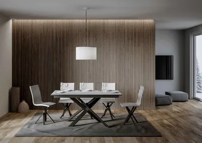 Immagine prodotto di ITAMOBY - Tavolo allungabile 160/220x90 cm Ganty bianco frassino - bordo antracite telaio e gambe antracite