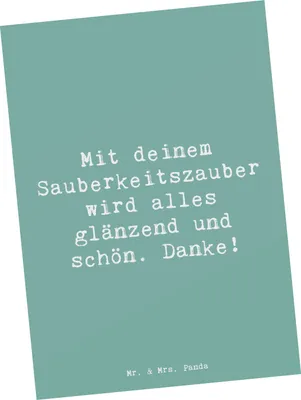 Produktbild von Mr. & Mrs. Panda Postkarte Spruch Reinigungskraft Zauber - Meeresbrise - Geschenk, blitzblank, Ansichtskarten, Magie, bildkarte, Bedanken, Danke sagen, Postkarten, Liebe
