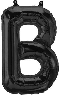 Produktbild von Folienballon Buchstabe B, schwarz, ca. 40 cm, für Luftbefüllung