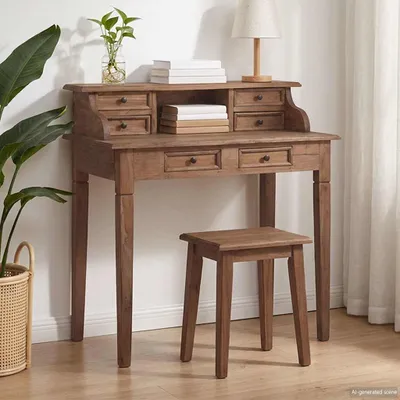 Produktbild von Maison Exclusive - Schreibtisch mit Schubladen 90x50x101 cm Altholz Massiv