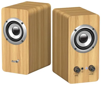 Produktbild von GENIUS Lautsprecher SP-HF400 Kiefernholz/ 2.0/ 10W/ Holz/ helle Holzfarbe