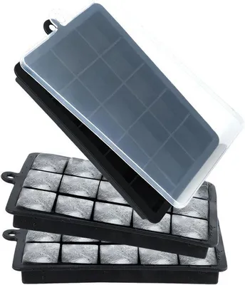 Produktbild von Ibenzoa® Silikon-Eiswürfelformen Set (3) mit Deckeln – flexibel, stapelbar & spülmaschinenfest für Eiswürfel, Whisky, Cocktails, Kaffee