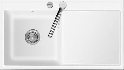 Produktbild von Flächenbündige Spüle MERA 90 Polar mit Becken links und Excenterbedienung