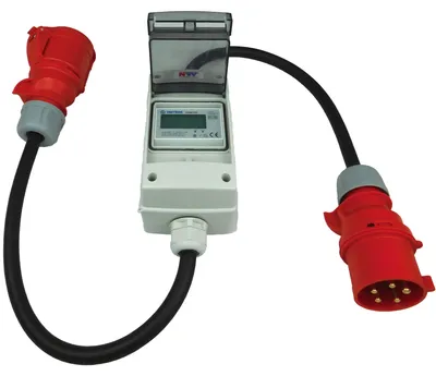 Mobiler digitaler Stromzähler 32A 400V CEE geeicht IP44 3-phasig