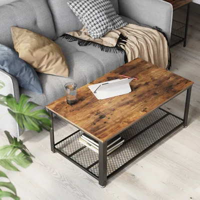 Produktbild von VASAGLE Couchtisch mit großer Ablage, 106,2 x 45 x 60,2 cm, Kaffeetisch