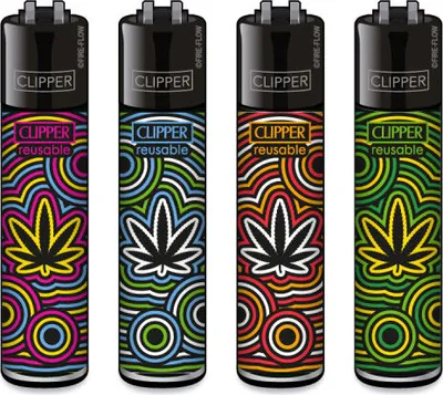 Produktbild von Clipper Reibrad Feuerzeuge Circle Leaf, 4 Stück